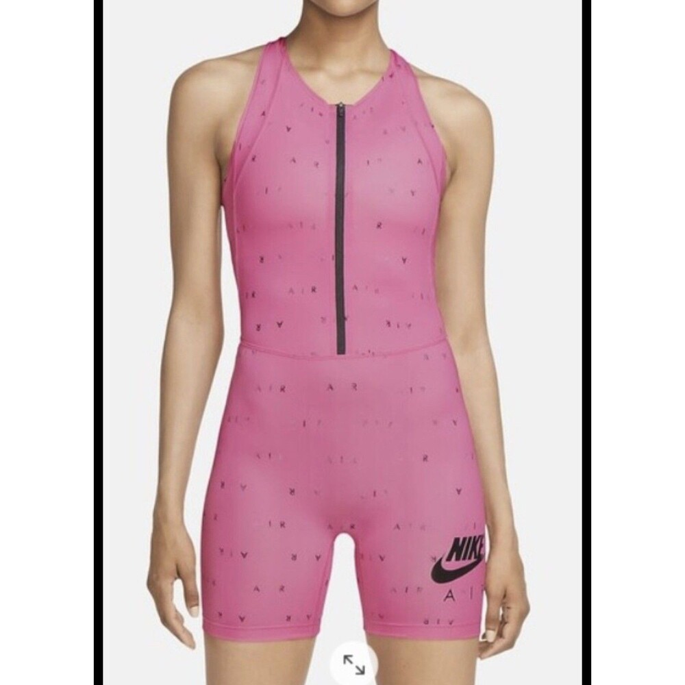 Nike Air Dri-FIT Womens Pink size XL Half Zip Athletic Romper jumpsuit bodysuit